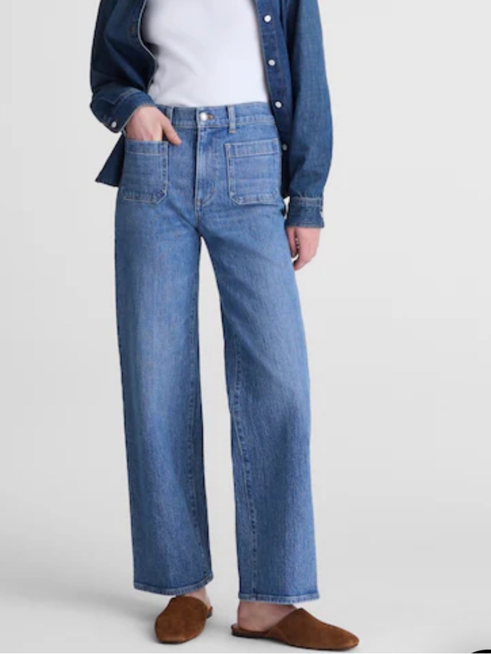Madewell Emmett Wide-Leg Jeans in Classic Blue Wash
